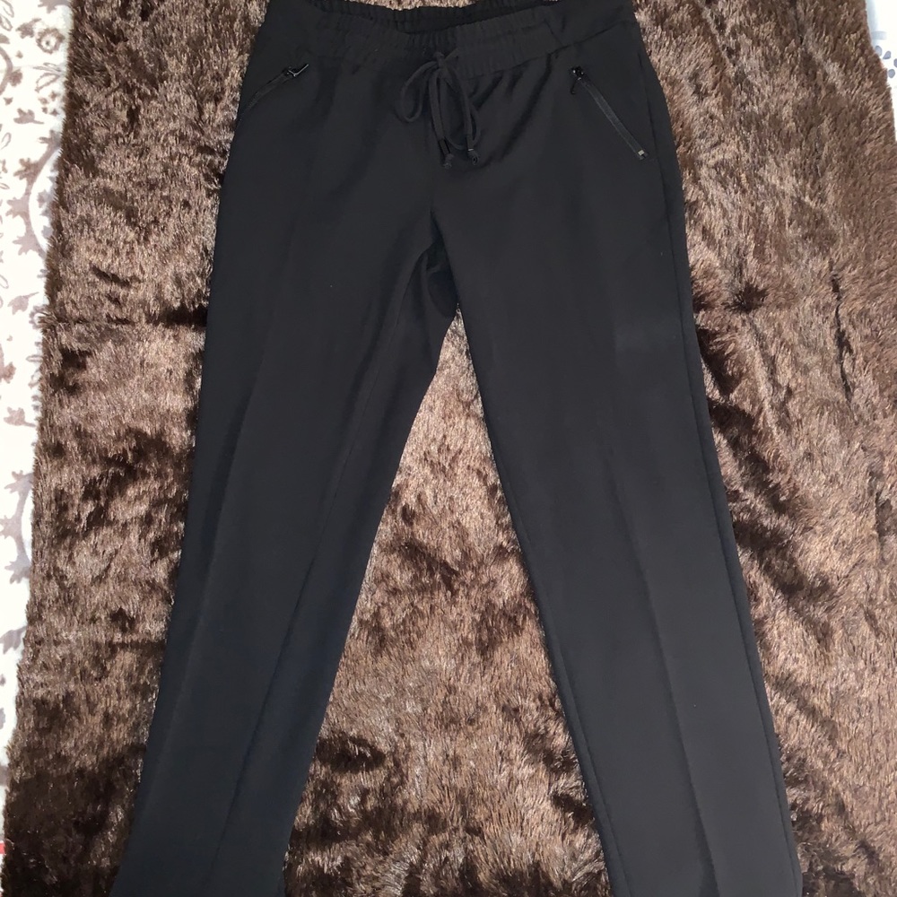 Black elastic waistband pants